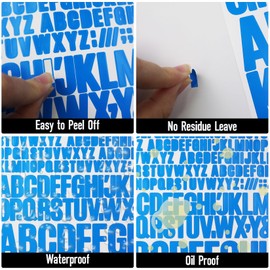 900 Pieces Letter Stickers, Sticky Alphabet Sticker for Scrapbook, Water Bottle, Mailbox, Signs, Boards - 5 Sheets Light Blue（0.5 Inch, 1 Inch and 1.5 Inch）