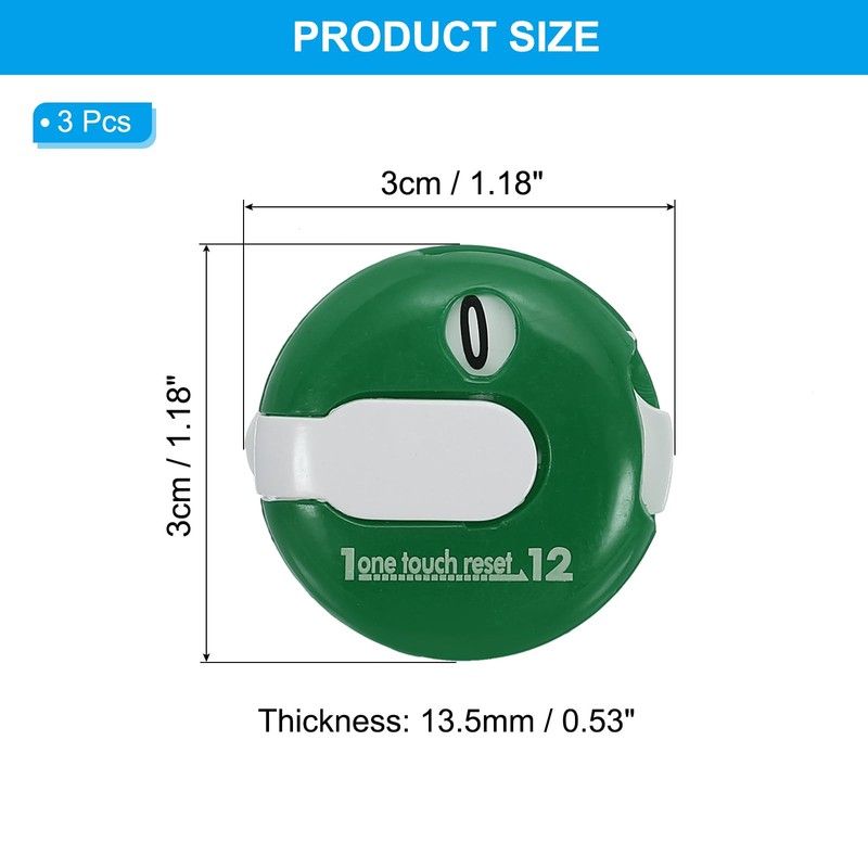 PATIKIL Golf Score Counter, 3 Pack Mini Golf Shot Stroke