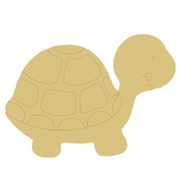 Turtle Design by Lines Cutout Unfinished Wood Winter Coloring Book Door Hanger MDF Shape Canvas Style 3 (6")