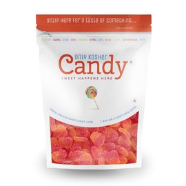 Only Kosher Candy Gummy Peach Hearts Shaped, Kosher Certified (2 Pounds)