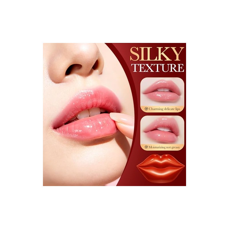 Bluemega Parches Hidratantes para Labios con Cereza y Colágeno, 20Pcs