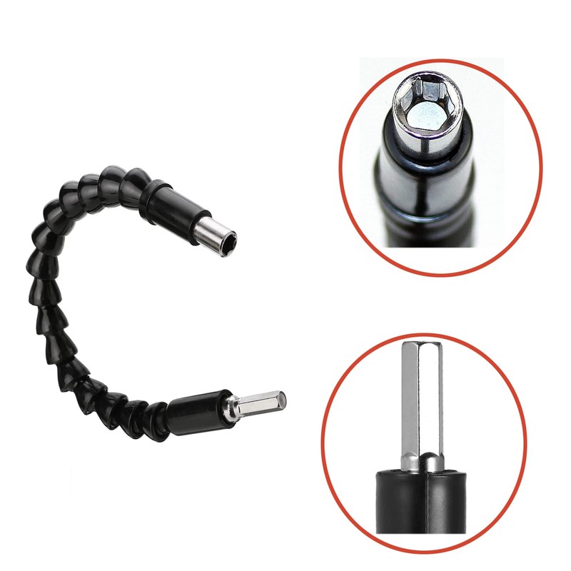 5pcs Flexible Shaft Extension Bits, High Carbon Steel Flexible Drill
