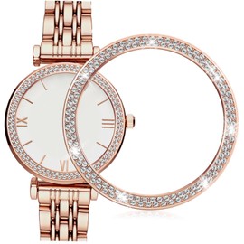 Outanaya Watch Case Ring Cover for Watch Rhinestone Decorative Protective Case Screen Guard