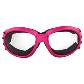 Birdz Eyewear Eagle Padded Womens Motorcycle Goggles 3 Pairs Pink Framse Pink Mirror Clear & Smoke Lenses