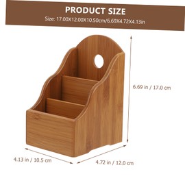 NUOBESTY 1pc Bamboo Multi-functional Storage Box for Office Desk Practical Compartment Organizer for Home and Corrosion Resistant for Pens and Accessories