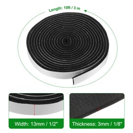 HARFINGTON Smoker Gasket Seals 10FT 1/2" x 1/8" High Temp Grill Gasket Replacement High Heat BBQ Gasket Tape BBQ Smoker Gasket Self Stick Felt for Smokers BBQ Lid