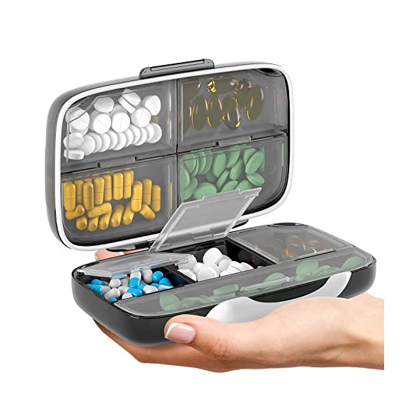 Travel Pill Organizer - Airtight Medicine Case for Traveling Portable