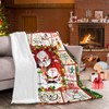 Christmas Throw Blanket, Red Santa Claus Snowman Print Blanket Throw,