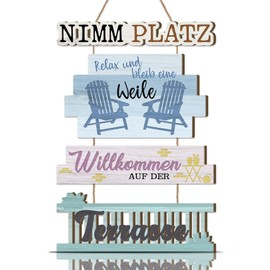 KAIRNE Welcome Sign, Welcome Patio Sign, Welcome Sign Front Door Decoration, Patio Wall Decoration, Family Wooden Sign with Saying, Patio Decoration Wooden Vintage for Bar Home, Housewarming Gifts