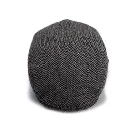 Keepersheep Boys Newsboy Cap, Baby Boys Ivy Driving Flat Cap Hunter Hat, Toddler Kids Beret Hat (2-3T, Deep Grey Herringbone)