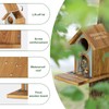 MIXXIDEA Wooden Squirrel Feeder, Large Capacity Squirrels Feeders for Outside,