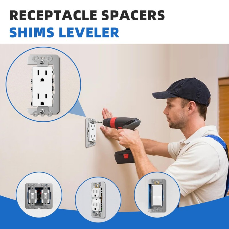 WooFog 15 Pcs Outlet Spacers for Electrical Box, Wall Plate