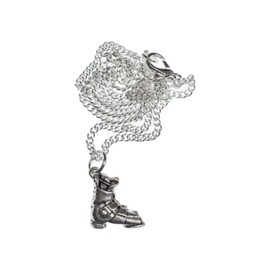 Ski Boot Necklace Miniblings 45cm Winter Sports Ski shoe Skiing Skis Silver plated