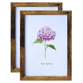 A4 Rustic Wooden Photo Frame Brown Picture frames A4 Picture Frame for Tabletop or Wall Display 2 Packs
