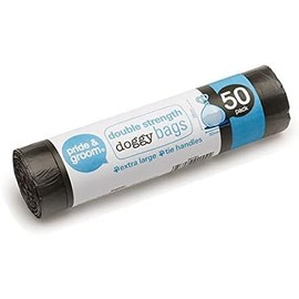 50 Black Plastic Dog Poo Bags 19cm x 4cm x 4cm