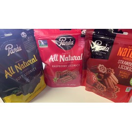 Panda Licorice Chews, Non-GMO, Vegan, Kosher and All Natural (Variety Pack of 3)