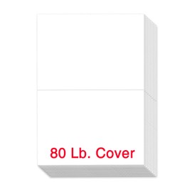 Blank Half Fold Greeting Cards - 8.5 x 5.5 Inch Heavyweight White Card Stock Paper - for Birthday, Wedding, Holiday, Anniversary Invitations, and All Occasions - Bulk Pack of 100 Cards