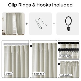 Best Insulated Curtains for Winter,70 Inch Extra Wide Black Out Large Window Linen Blackout Curtain Drapes for Bedroom Living Room,70 Width by 90in Length,Beige,Cortina Blackout Para HabitacióN