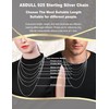 925 Sterling Silver Rope Chain 2mm Necklace for Men Silver
