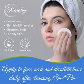 Rare Ivy Dermisklean Acne Control Pads- Perfect Glycolic Acid Pads for Acne Treatment and Oil Control -Exfoliating Facial Pad Hydrates and Removes Whiteheads, Blackheads, Popped Pimples 60 pads