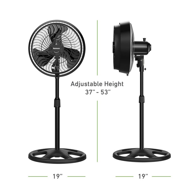 HOLMES 16" Outdoor Misting Stand Fan, Hose Connection, 3 Speeds,