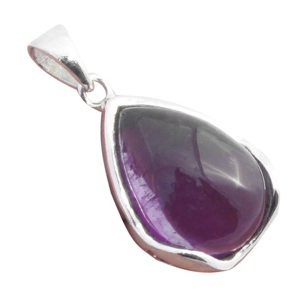 Echter lila Amethyst 925 Sterling Silber Anhänger Geschenk