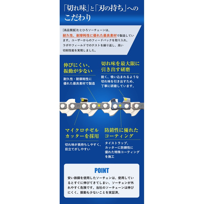 MUTOHIRO Saw Chain, 71PM3-56, 5 Pieces, Chainsaw Replacement Blade