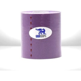 GrifGrips Athletic Sports Tape – Kinesiology Tape For Knees & Ankle Wrap – Cotton, Breathable, Supports Muscles & Joints – For Athletes & Everyday Use, 3in x 16.4 Feet Uncut Roll (Purple, 2-Roll Pack)