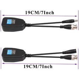 AAOTOKK Video Balun RJ45 to BNC Transceiver Transmitter HD-CVI/TVI/AHD/CVBS with Power Connector for 1080P 3MP 4MP 5MP 8MP CCTV Security DVR Surveillance Camera System (4Pairs)