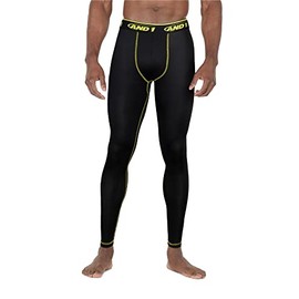 AND1 Men's Performance Leggings - Athletic Compression Base Layer Tights (Size: S-XL), Size X-Large, Black