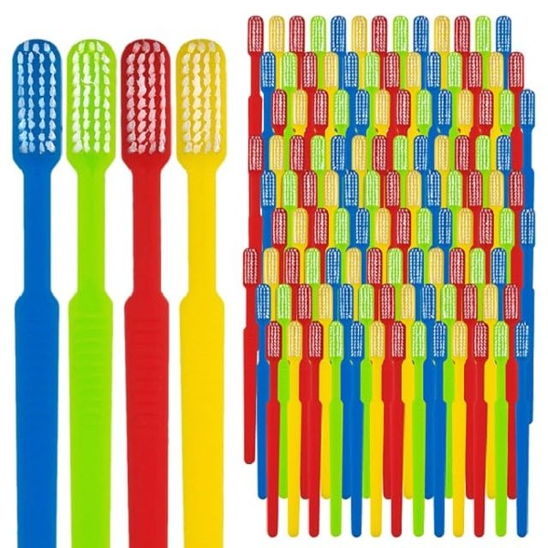 144 Prepasted Disposable Toothbrushes | Pre-Pasted Soft Bristle Tooth Brush Set for Dental Care & Oral Hygiene | Individually Wrapped Toothbrush Pack Airbnb Gifts | NO WATER NEDEED, Paste Made In USA.