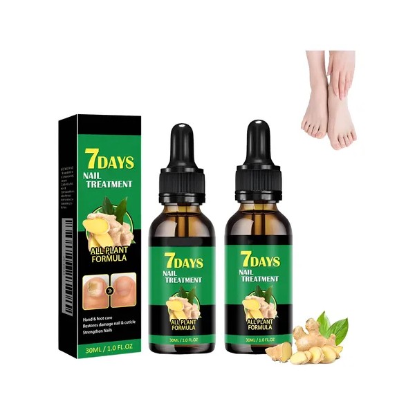 Suero Jengibre Natural Uñas Cuidado Reparador 7 Días 2pcs