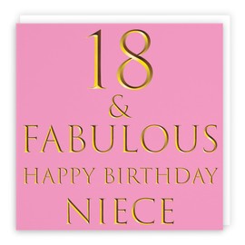 Hunts England - Niece 18th Birthday Card - 18 & Fabulous - Happy Birthday Niece - Still Totally Fabulous Collection
