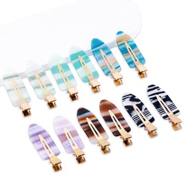 Cptots No Crease Hair Clips Creaseless Hair Clips Makeup Clips No Bend Hair Clips Flat Hair Clip For Styling Non Slip Hair Accessories For Women,Blue Khaki 12PCS