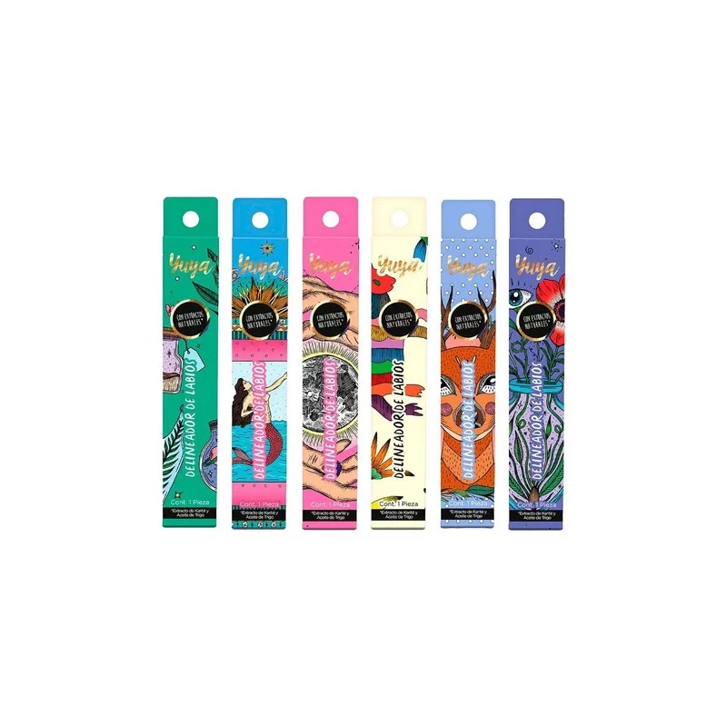 Yuya Delineadores De Labios Yuya Punta Delgada Colección 6 Tonos