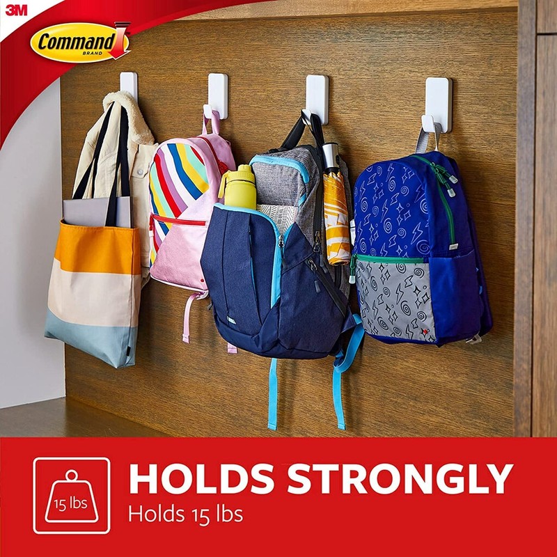 Command Heavy Duty Utility Wall Hooks, 2 Hooks with 8