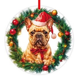 FLYAB French Bulldog Christmas Ornament 2024 French Bulldog Ornament for Christmas Tree French Bulldog Gifts for Women Dog Christmas Tree Ornament Gifts for French Bulldog Lovers Dog