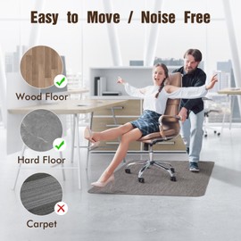 Blvornl Office Chair Mat for Hardwood Floor, 35" x 48" Desk Computer Chair Mat for Hard Wood and Tile Floor, Large Anti-Slip Hard Floor Protector Rolling Chair Mat, PVC Mat Desk Rug for Office Home