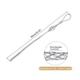 MECCANIXITY Cable Pulling Grip for 25-35mm Cable 90cm Wire Mesh Puller Socks Grip Single Head Galvanizing Steel Wire Grips Net Cover Smooth,1 Pcs(Silver)