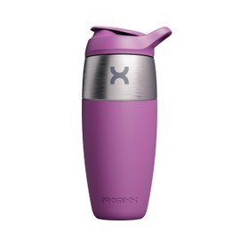 Promixx Pursuit Shaker Bottle - Single-Wall Stainless-Steel Protein Shaker Bottle, Super Smooth Shakes, 950ml, Aubergine