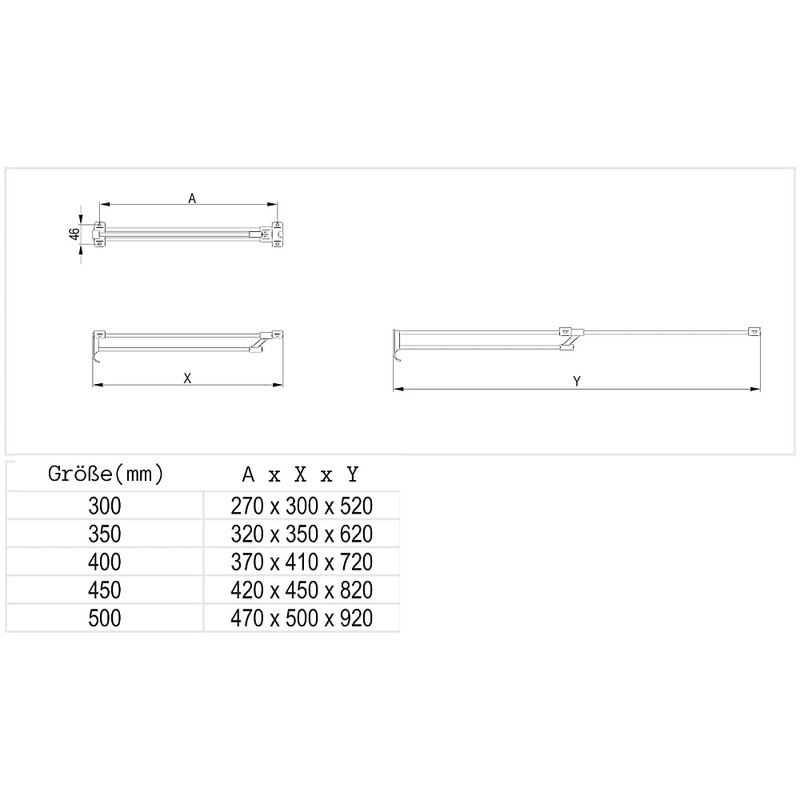 ALUSFERA Extendable Clothes Rail - Clothes Hanger Holder Extendable Metal