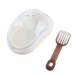 Tangxi Baño de para hámster, baño de plástico para Animales pequeños Baño de hámster Baño Sala de Sauna WC Caja de baño con Pala Base Antideslizante(Azul)