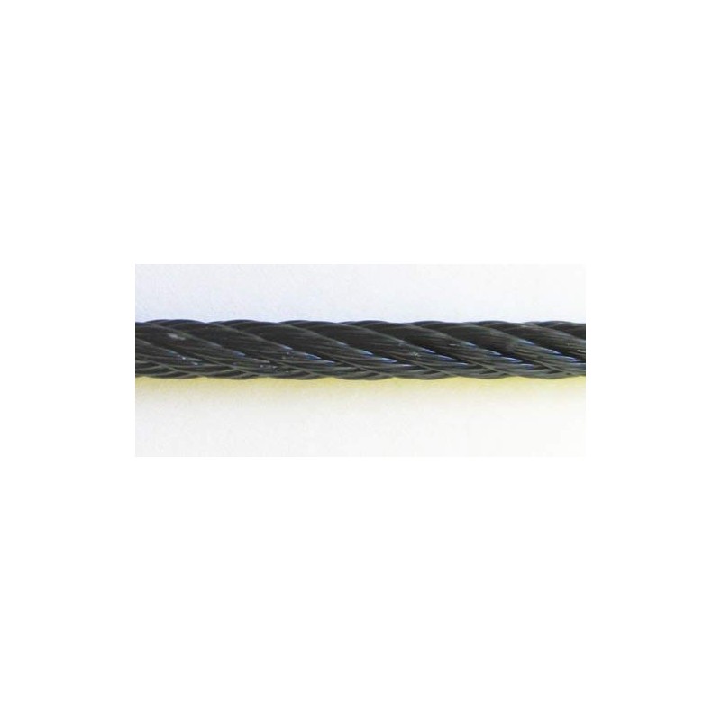 Black Galvanized Cable, 1/4" Diameter, 7x19 Construction Extra Flexible Cable
