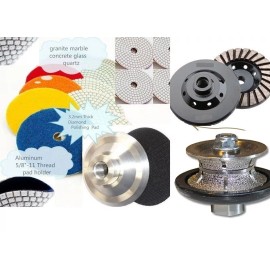 Roxx Tools 2" Full Bullnose V50 Profiler 5" Polish grinding disc 13+1 marble concrete stone