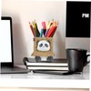 STOBOK 2pcs Desk Stationery Holder Panda Style Resin Pen Cup