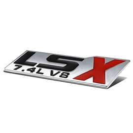Auto Dynasty Metal Emblem Decal Logo Trim Badge 7.4L LSX V8 (Black & Red)