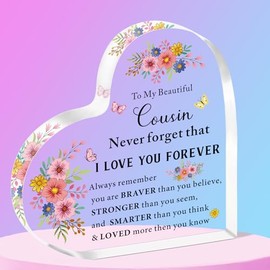 SMARGO Cousin Gifts from Cousin, Acrylic Plaque Gifts for Cousin, Birthday Christmas Thanksgiving Present for Cousin
