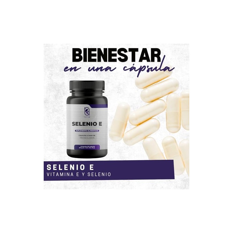 NAIMA Selenio Y Vitamina E, 100 Cápsulas | 100mcg de