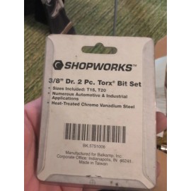 Shopworks 3/8" Dr. 2 Pc. Torx Bit Set T15 And T 20