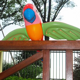 Parrot Pool Decor, Inflatable Cartoon Party Decoration, 2X Colorful Pool Toy, Outdoor Beach Toy for Beach, Gathering, Swimming Pool